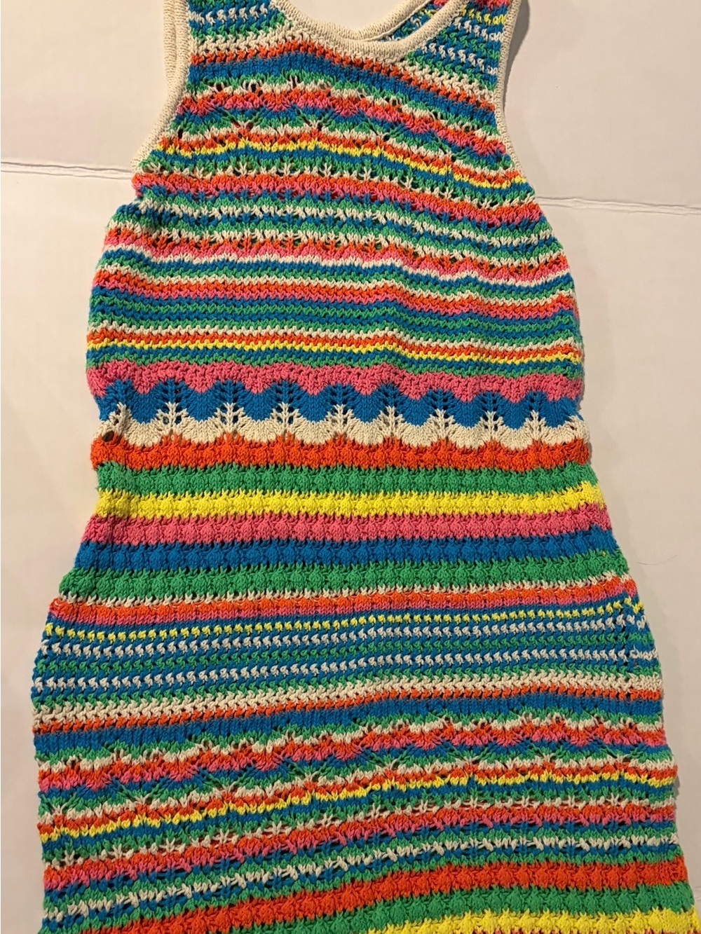 Zara Kids Multicolor Crochet Knit Dress Girls Size 9-10